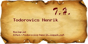 Todorovics Henrik névjegykártya
